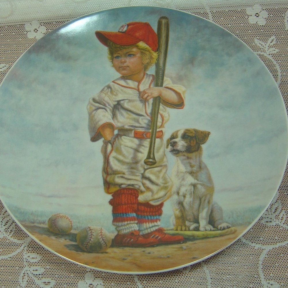 Vintage collector plate "The Big Leaguer" by Gregory Perillo